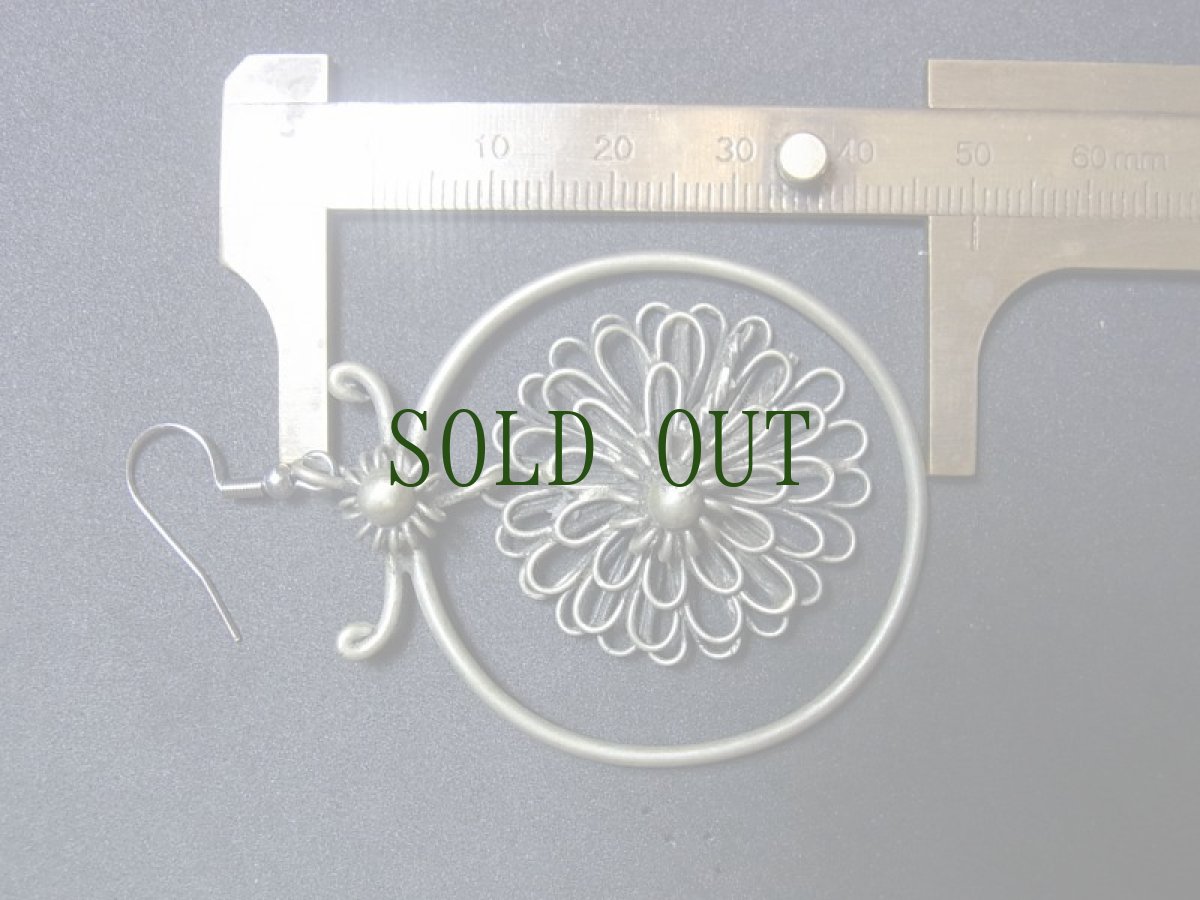 画像6: 貴州苗族（ミャオ族）の苗銀製トライバルピアス　花　 （ビンテージ） (6)