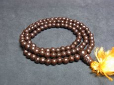 画像1: 木珠（Tibetan wood beads MALA）の108珠念珠　6mm玉 (1)
