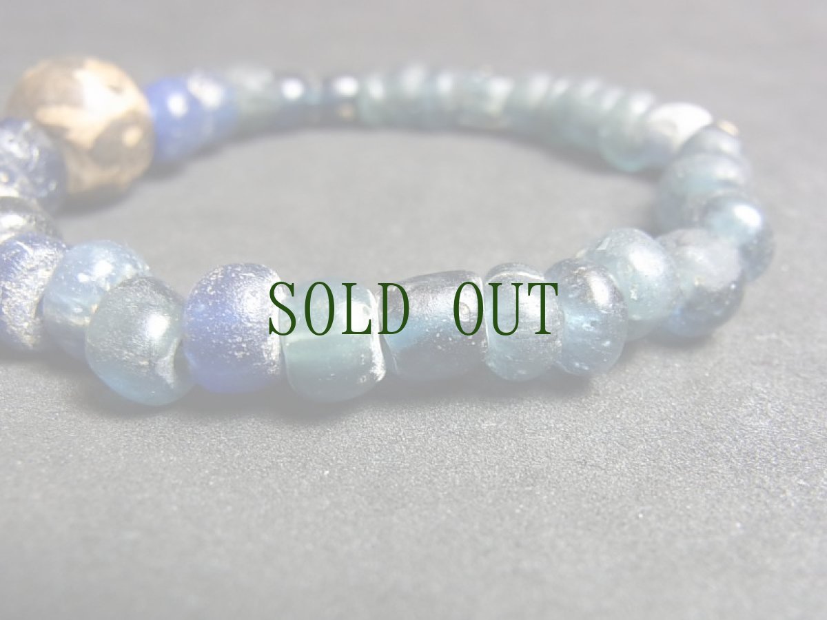 画像6: パムテックビーズ（Old Puntek bead Mizzoraｍ）と古代ペルシア瑠璃珠（とんぼ玉）のブレスレット (6)