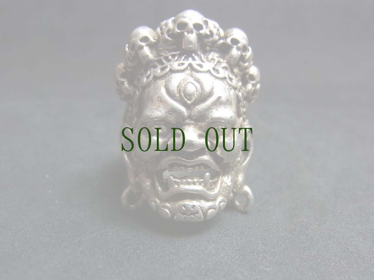 画像2: チベット密教マハカーラ(大黒天)のシルバーリング(蔵銀) (2)