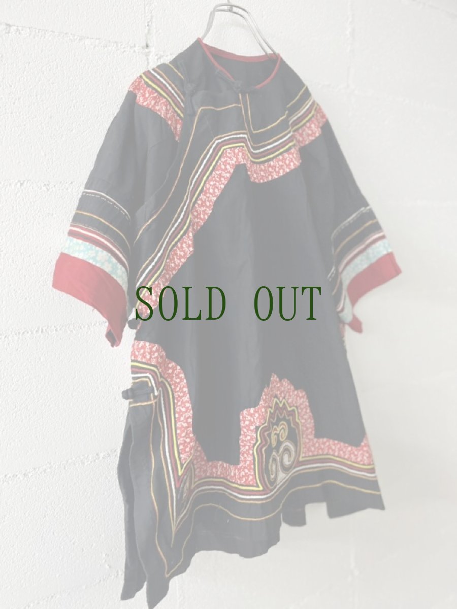 画像13: イ族・四川省涼山彝族（si chuan liang  shan YI  traditional clothing）コットン・上衣（ビンテージ） (13)