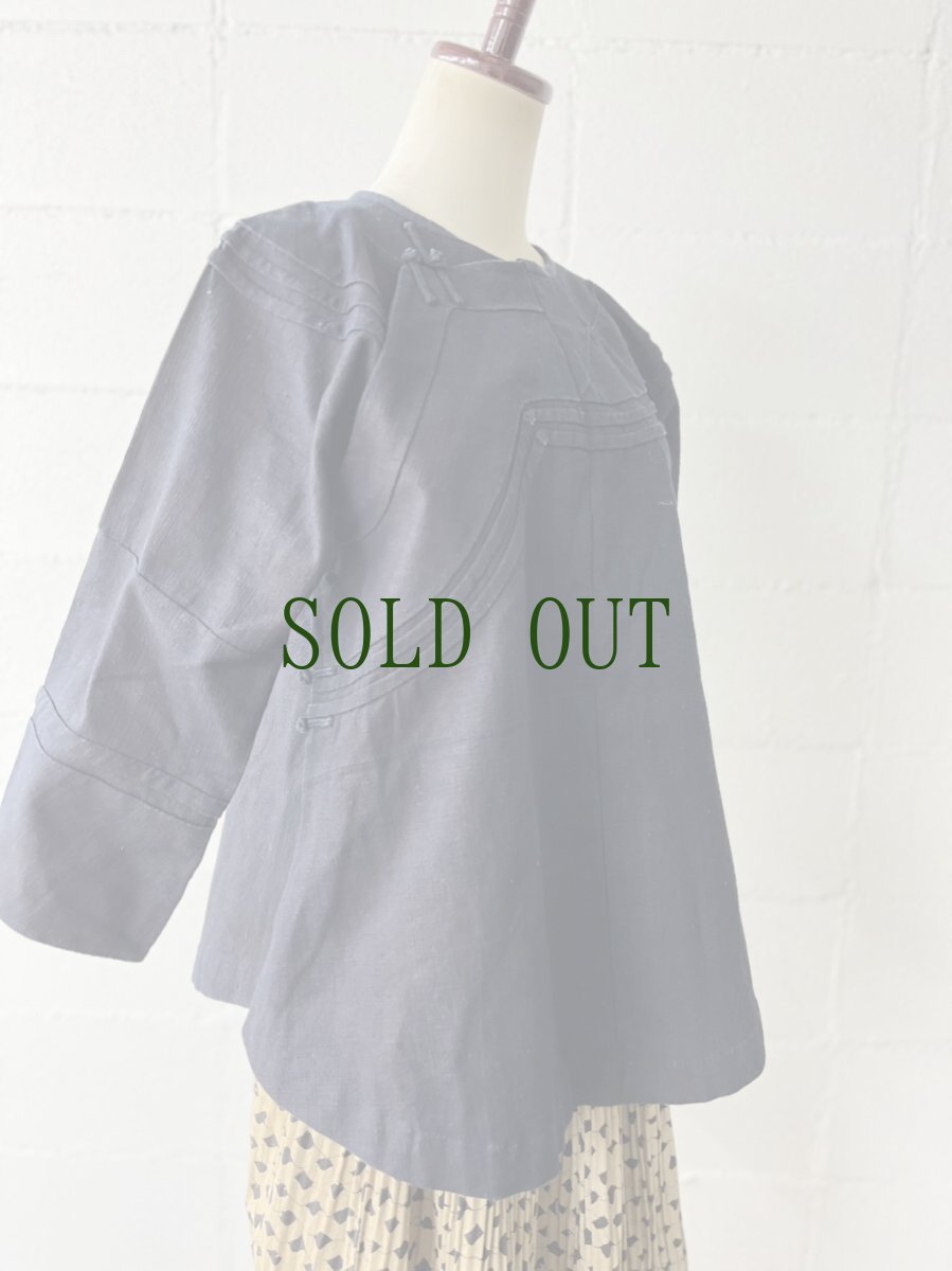 画像7: 貴州省 舟渓付近ミャオ族(Zhou xi Miao)  バイアス生地・木綿・藍染 ジャケット  (7)