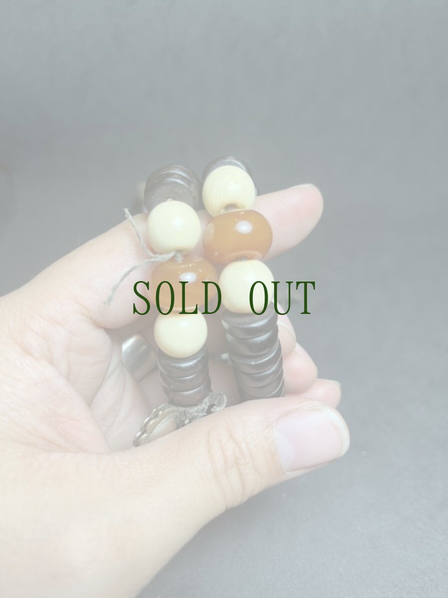 画像9: チベット・老椰子玉とカウンター、天珠の御数珠　(TIbetan old palm beads  mala )　104玉 (9)