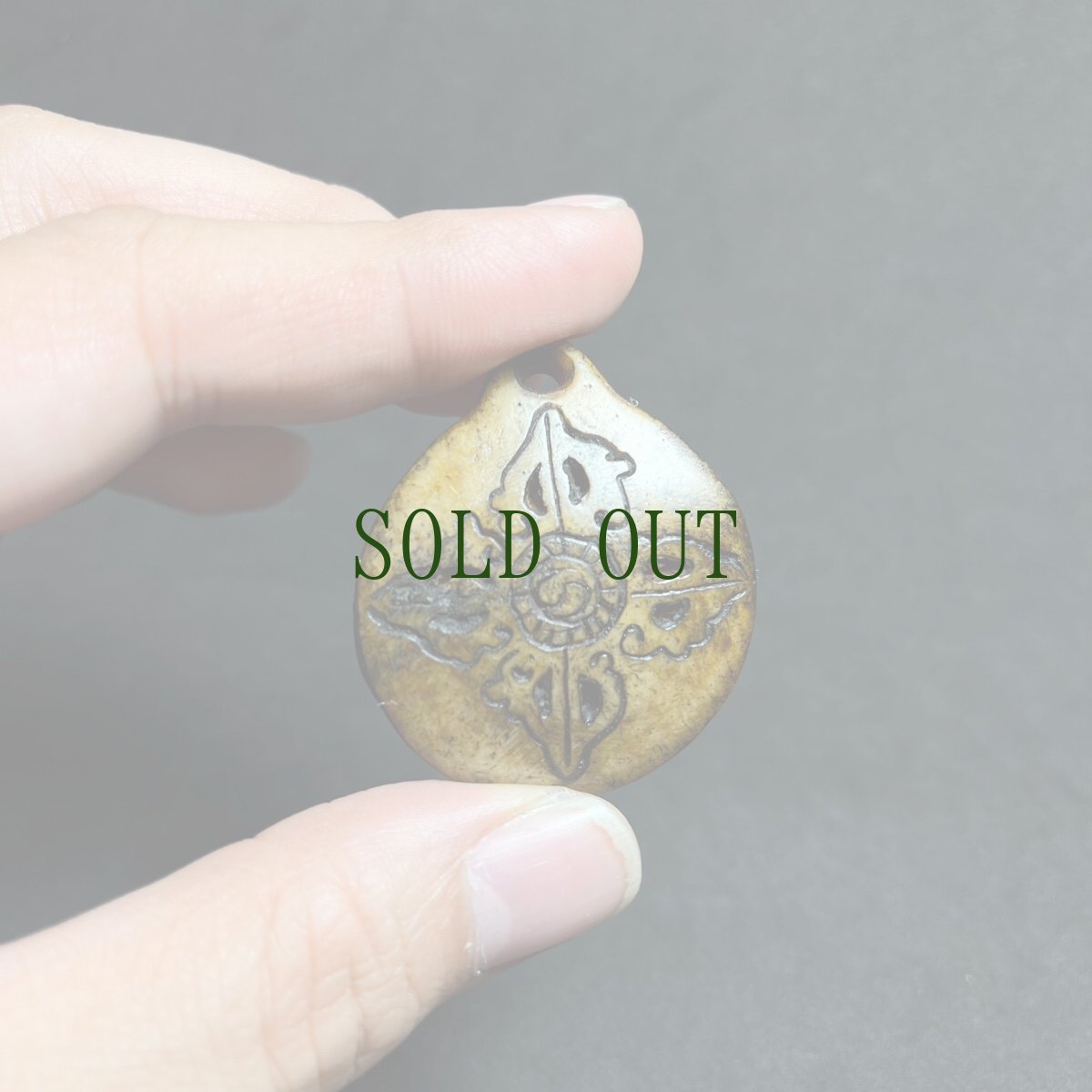 画像6: カパラの根付　ダブルドルジェ・羯磨金剛杵　(tibetan old kapala )　チベット密教法具 (6)