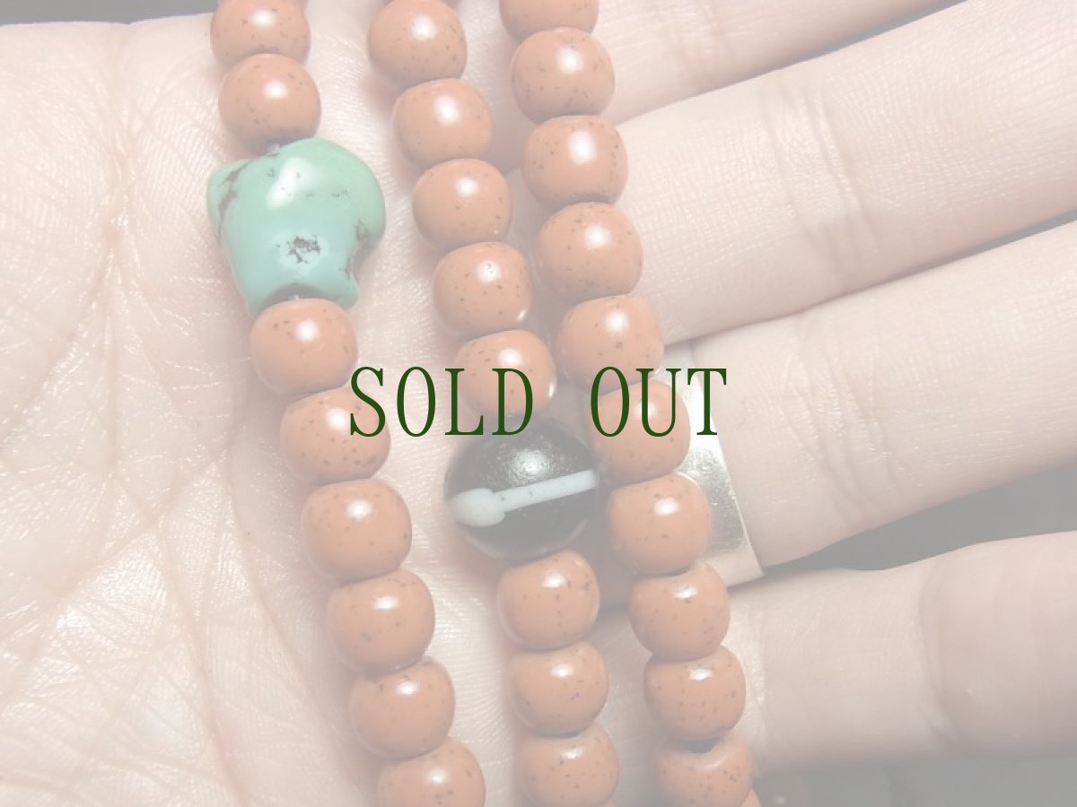 画像10: チベット・老曲扎(チュザ)珠とカウンター、薬師玉の御数珠　(TIbetan old qu zha beads  mala )　100玉 (10)