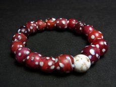 画像1:  ヴェネツィア　オッキオビーズ・ブレスレット（Old Venetian Fancy glass beads)とんぼ玉アンティーク (1)