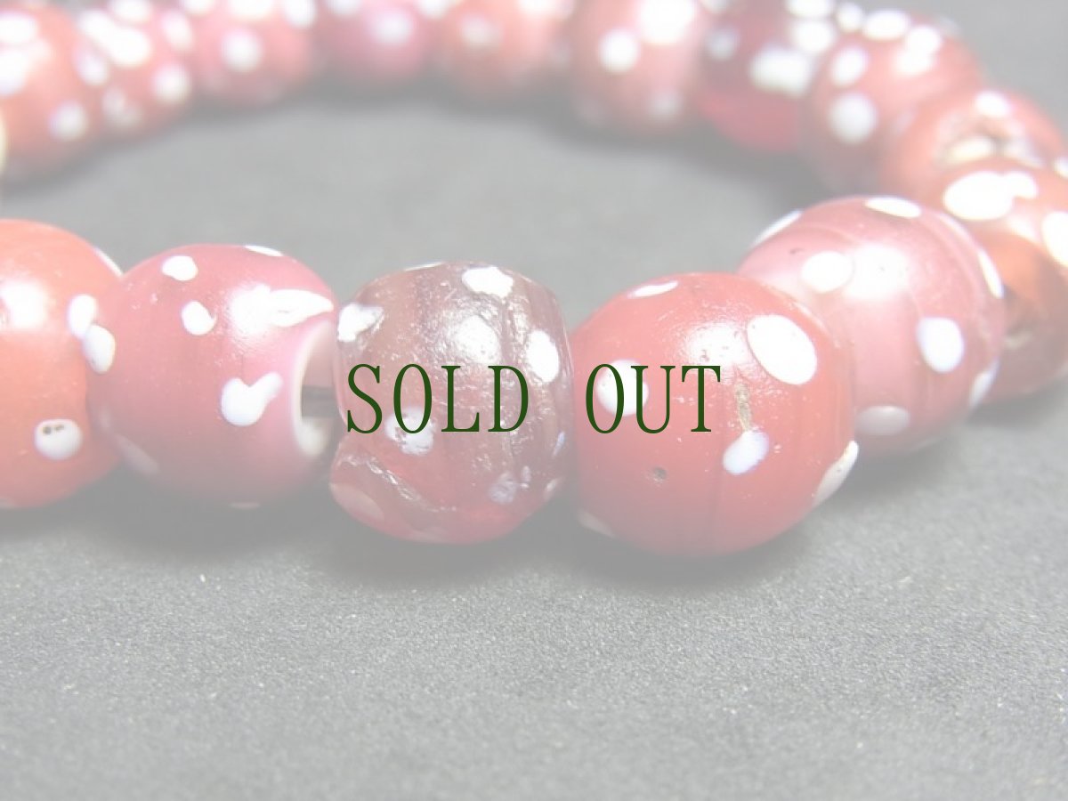 画像4:  ヴェネツィア　オッキオビーズ・ブレスレット（Old Venetian Fancy glass beads)とんぼ玉アンティーク (4)