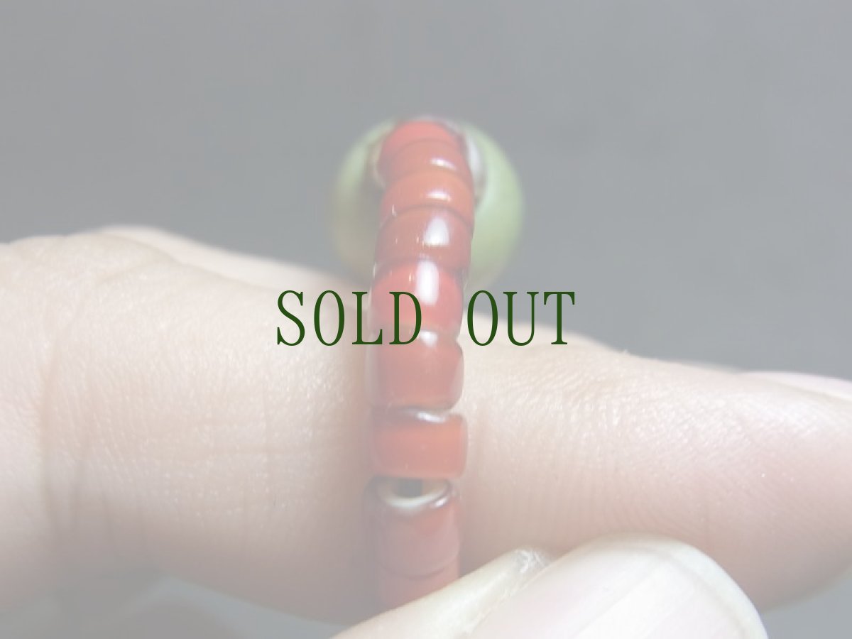 画像7: チベタンターコイズとヴェネツィアホワイトハート（Old Venetian glass beads）のブレスレット (7)