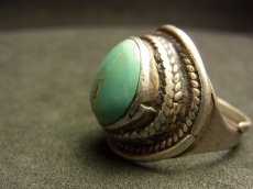 画像3: Tibetan old turquoise ring　チベタン天然ターコイズ(yu)のシルバーリング　 (3)