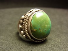 画像1: Tibetan old turquoise ring　チベタン天然ターコイズ(yu)のシルバーリング　 (1)