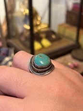 画像7: Tibetan old turquoise ring　チベタン天然ターコイズ(yu)のシルバーリング　 (7)