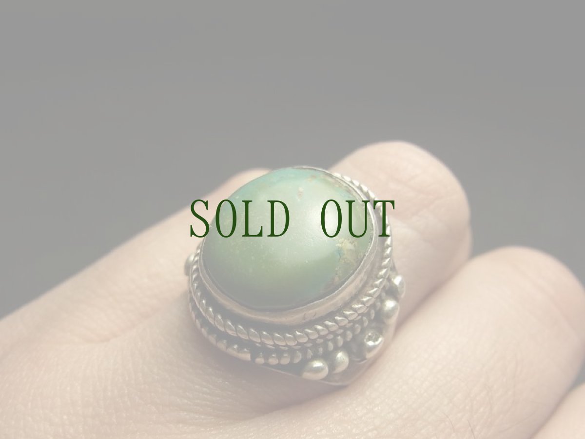 画像7: Tibetan old turquoise ring　チベタン天然ターコイズ(yu)のシルバーリング　 (7)