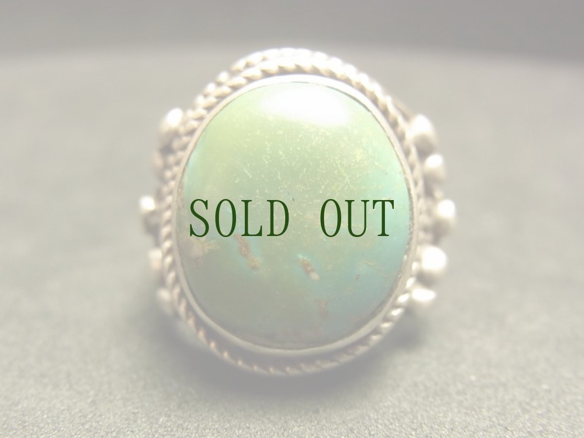 画像2: Tibetan old turquoise ring　チベタン天然ターコイズ(yu)のシルバーリング　 (2)