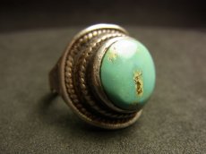 画像1: Tibetan old turquoise ring　チベタン天然ターコイズ(yu)のシルバーリング　 (1)