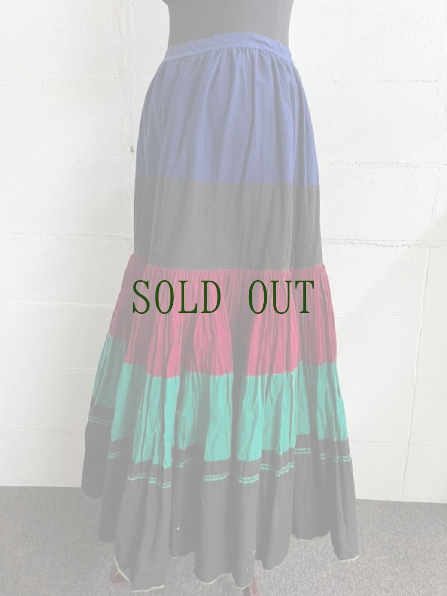 画像9: イ族・四川省大涼山彝族（si chuan liang  shan YI  traditional skirt）コットン・スカート（ビンテージ） (9)