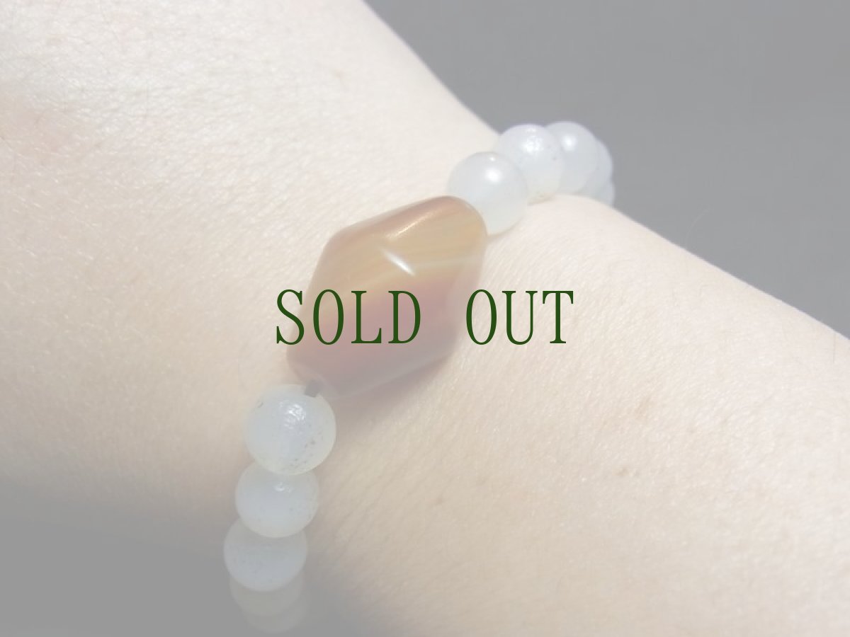 画像6: サードオニキス(紅瑪瑙)とホワイトオニキス(白瑪瑙)のブレスレット (6)