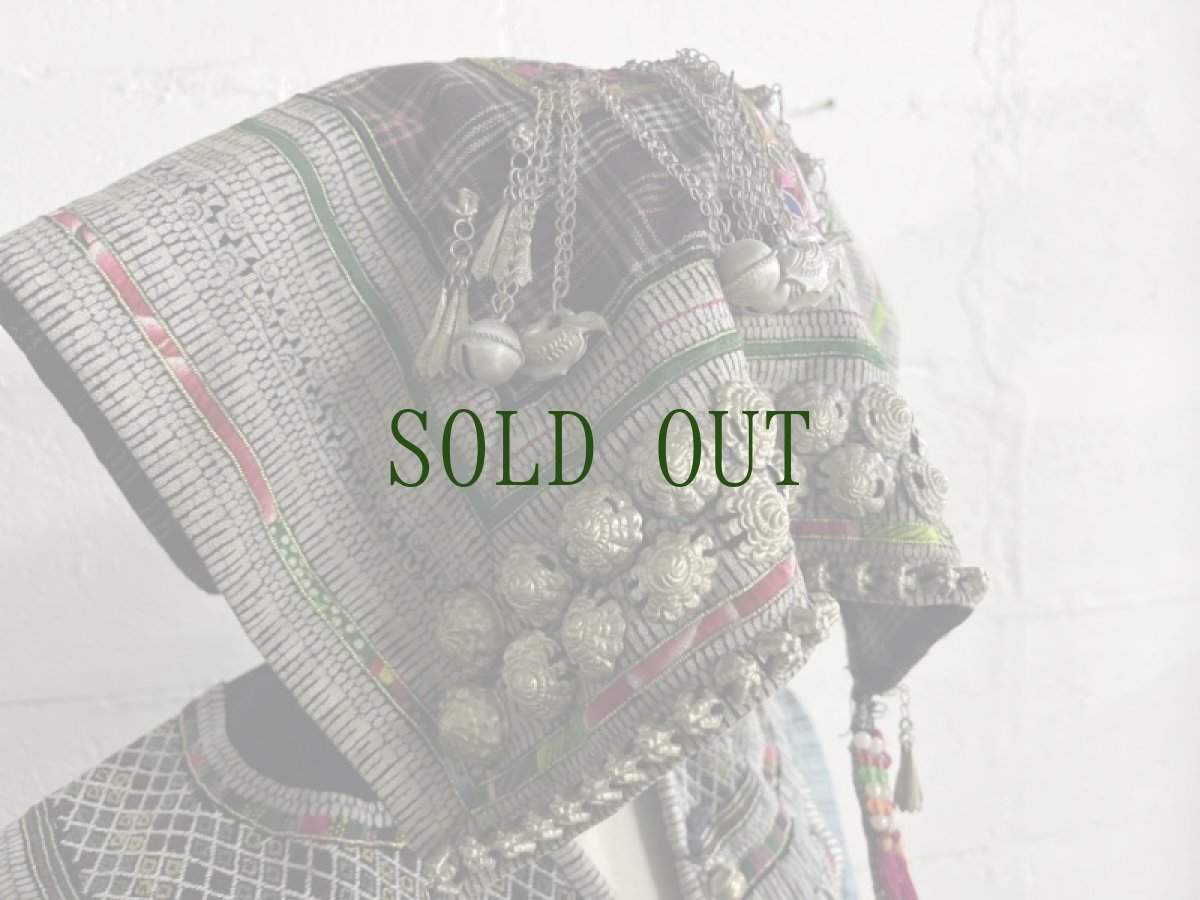 画像14: 雲南省麻栗坡　彝族（イ族・白倮人）·（Malipo Bai luo YI ）ヘッドドレス（コレクション） (14)