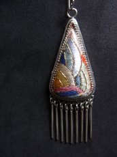 画像6: 貴州ミャオ族の苗銀製・刺繍古裂ピアス　 (6)