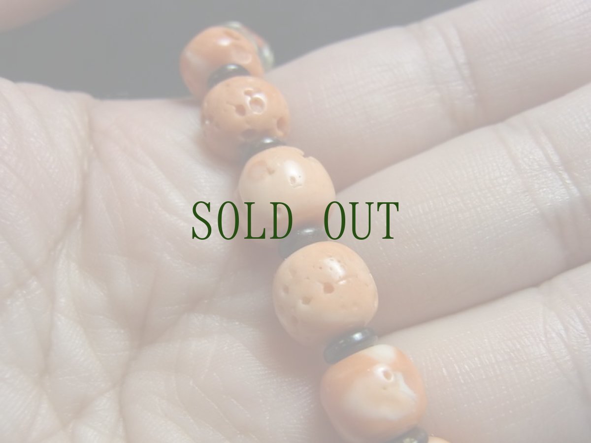 画像7: Tibetan old coral  (山さんご・交易珊瑚)のブレスレット　・アンティーク・コーラル　 (7)