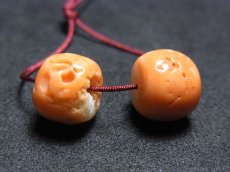 画像4: Tibetan old coral pair (山さんご・交易珊瑚)　一対　アンティーク・コーラル　 (4)