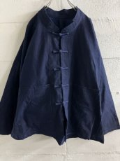 画像2: 本藍染　カンフージャケット・改（ドロップショルダー）　貴州省ミャオ族　手紬手織り木綿　 (2)