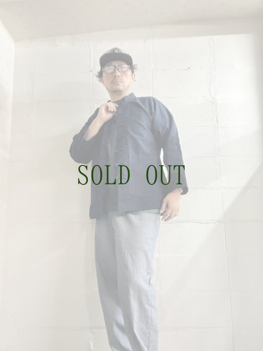 画像10: 本藍染　カンフージャケット・改（ドロップショルダー）　貴州省ミャオ族　手紬手織り木綿　 (10)