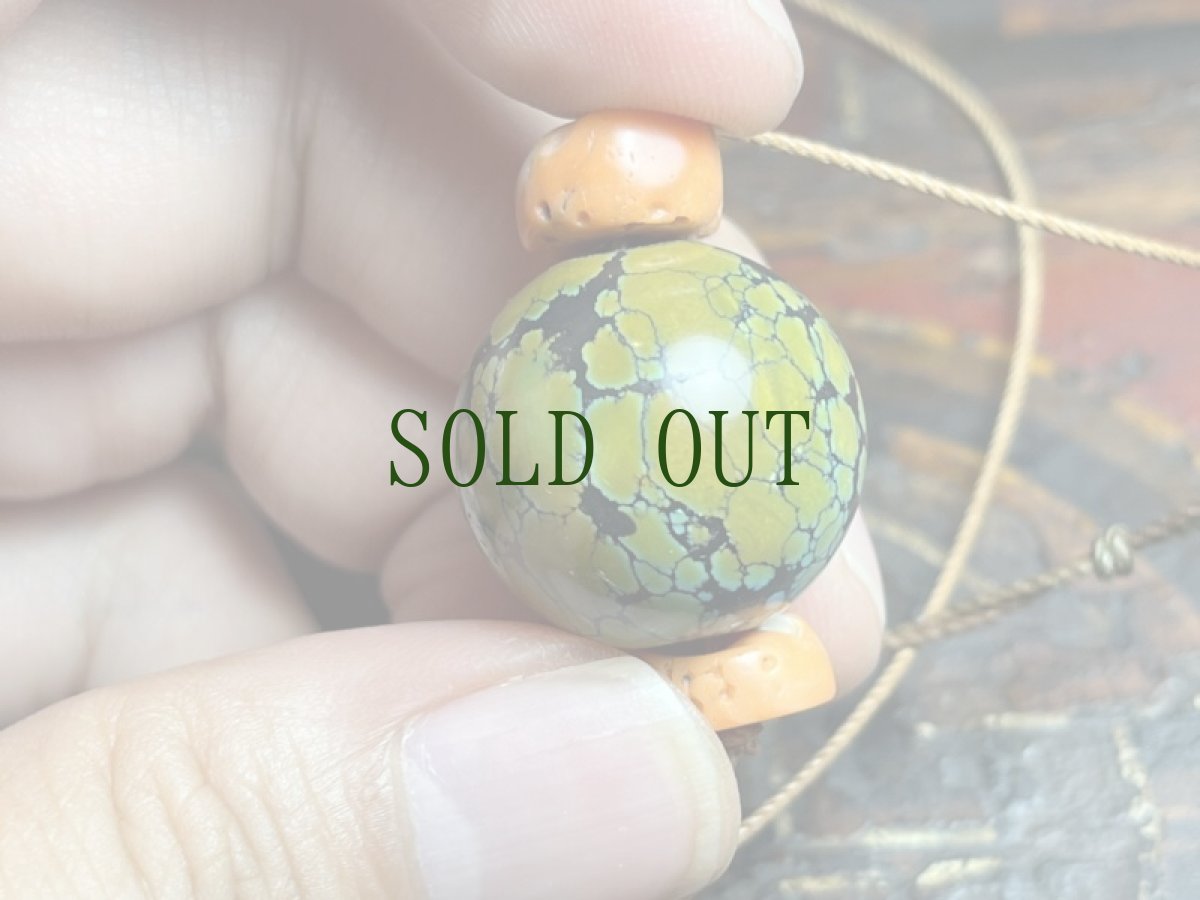 画像6: チベタン天然ターコイズ(yu)と山珊瑚の首飾り　Tibetan old  turquoise and coral　 (6)