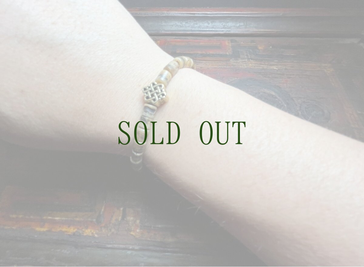 画像9: カパラの数珠玉とエンドレスノットの腕輪念珠　(チベタンKapala Mala bracelet) カパーラマーラ (9)