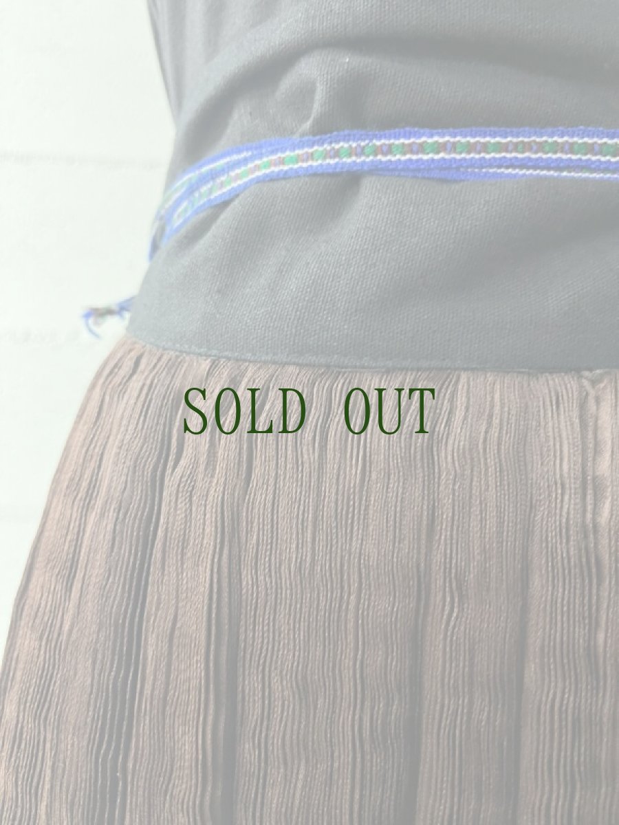 画像5: 貴州省黄平苗族(ミャオ族)　プリーツ巻きスカート（野蚕絹・草木染）ビンテージ【シルク】 (5)