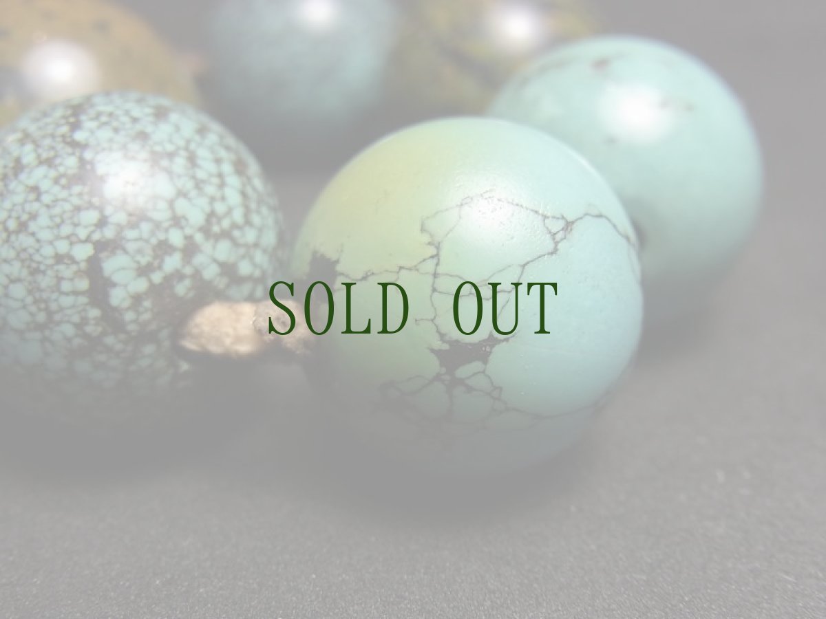 画像6: TIbetan old round  turquoise　チベタン天然ターコイズ(yu)　丸玉（大）6個セット (6)