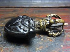 画像3: チベット密教法具　カルトリ（金剛刀）銅・木製　6,5cm (3)