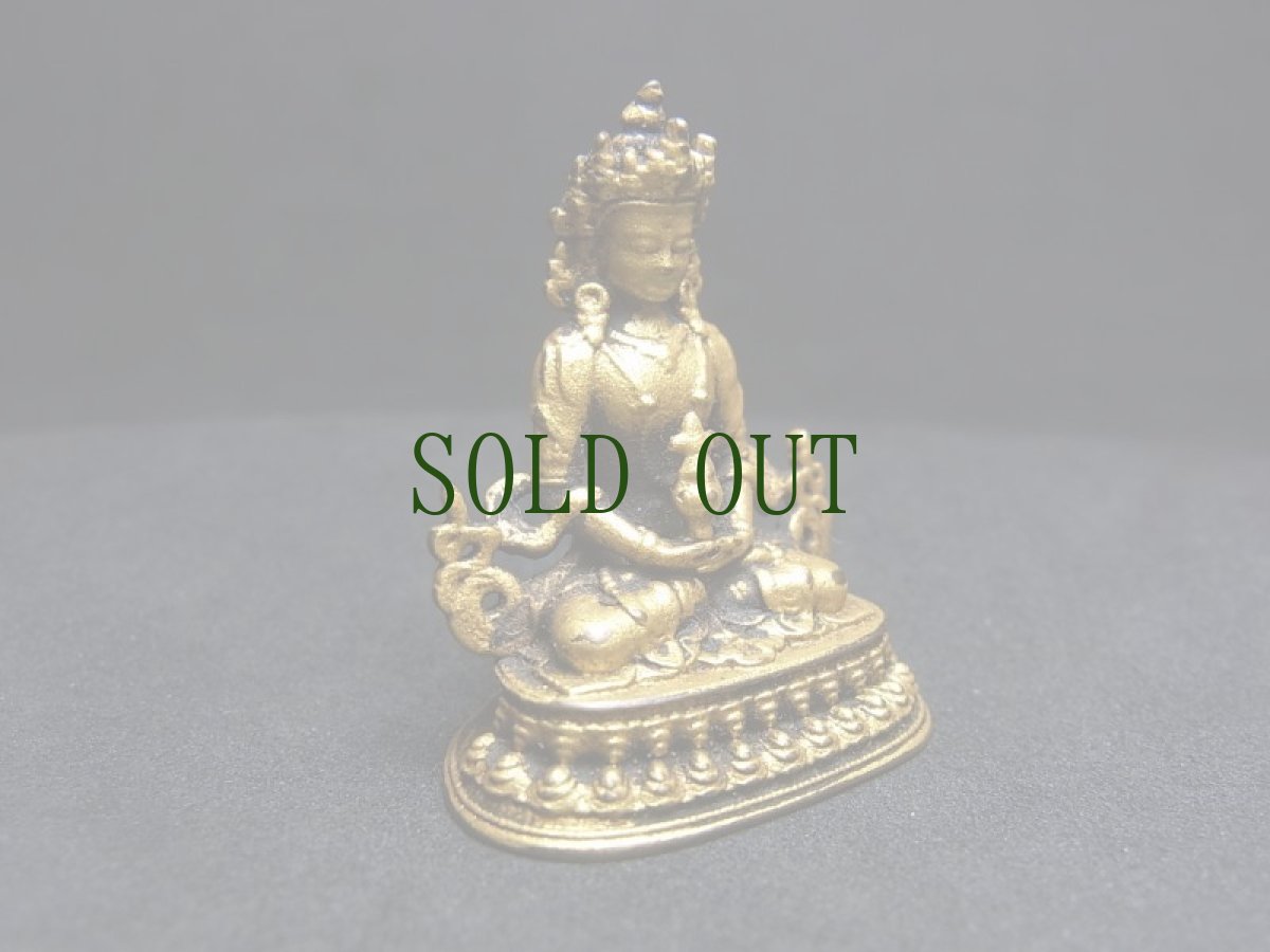 画像3: チベット鍍金仏・豆仏　無量寿菩薩（長寿仏・阿弥陀如来・アミターユス）開眼 (3)