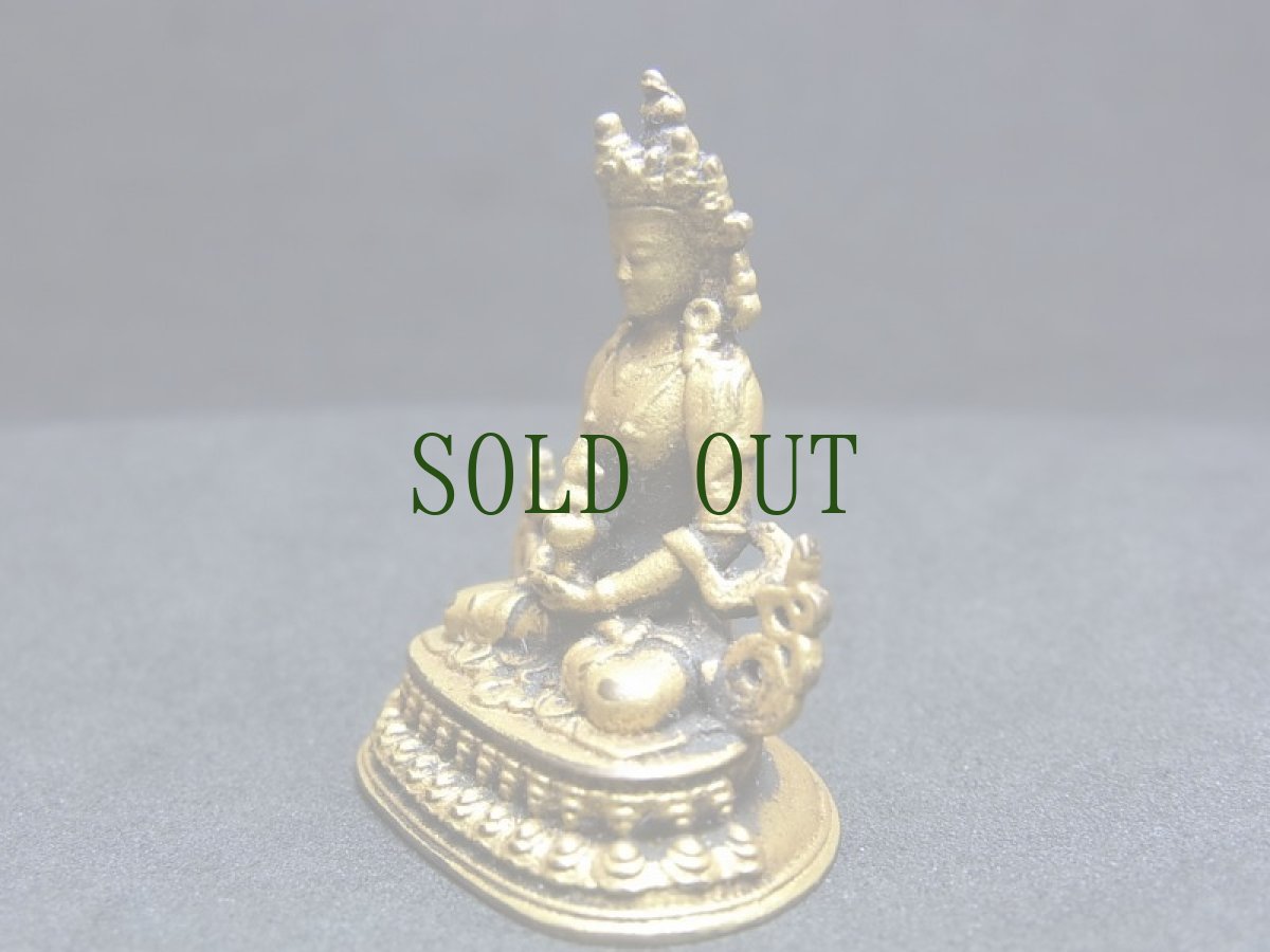 画像4: チベット鍍金仏・豆仏　無量寿菩薩（長寿仏・阿弥陀如来・アミターユス）開眼 (4)