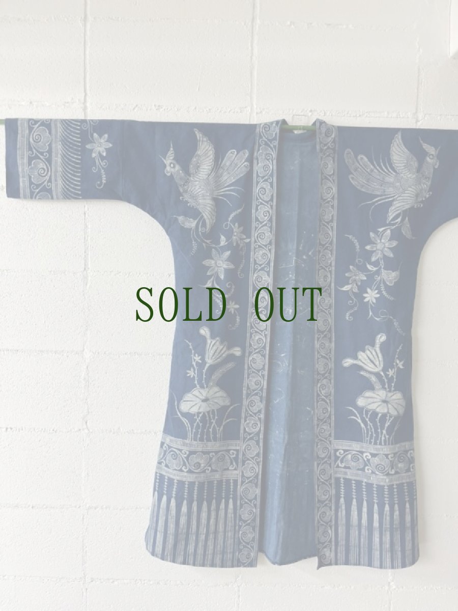 画像5: 革家苗族　ロングジャケット（ガージア・ミャオ族）木綿・藍染・ろうけつ染め・ポケット付き (5)