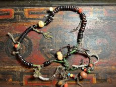 画像4: チベット・老紫檀とスンドゥ、カウンターの御数珠　( TIbetan old rose wood beads  mala )　アンティーク (4)