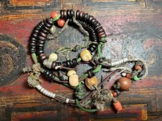 画像1: チベット・老紫檀とスンドゥ、カウンターの御数珠　( TIbetan old rose wood beads  mala )　アンティーク (1)