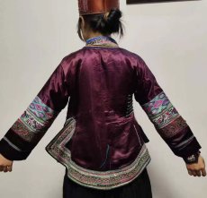 画像5: 雲南省文山　壮族(チワン)草木染（絹製）シルクジャケット　民族衣装（コレクション）　 (5)