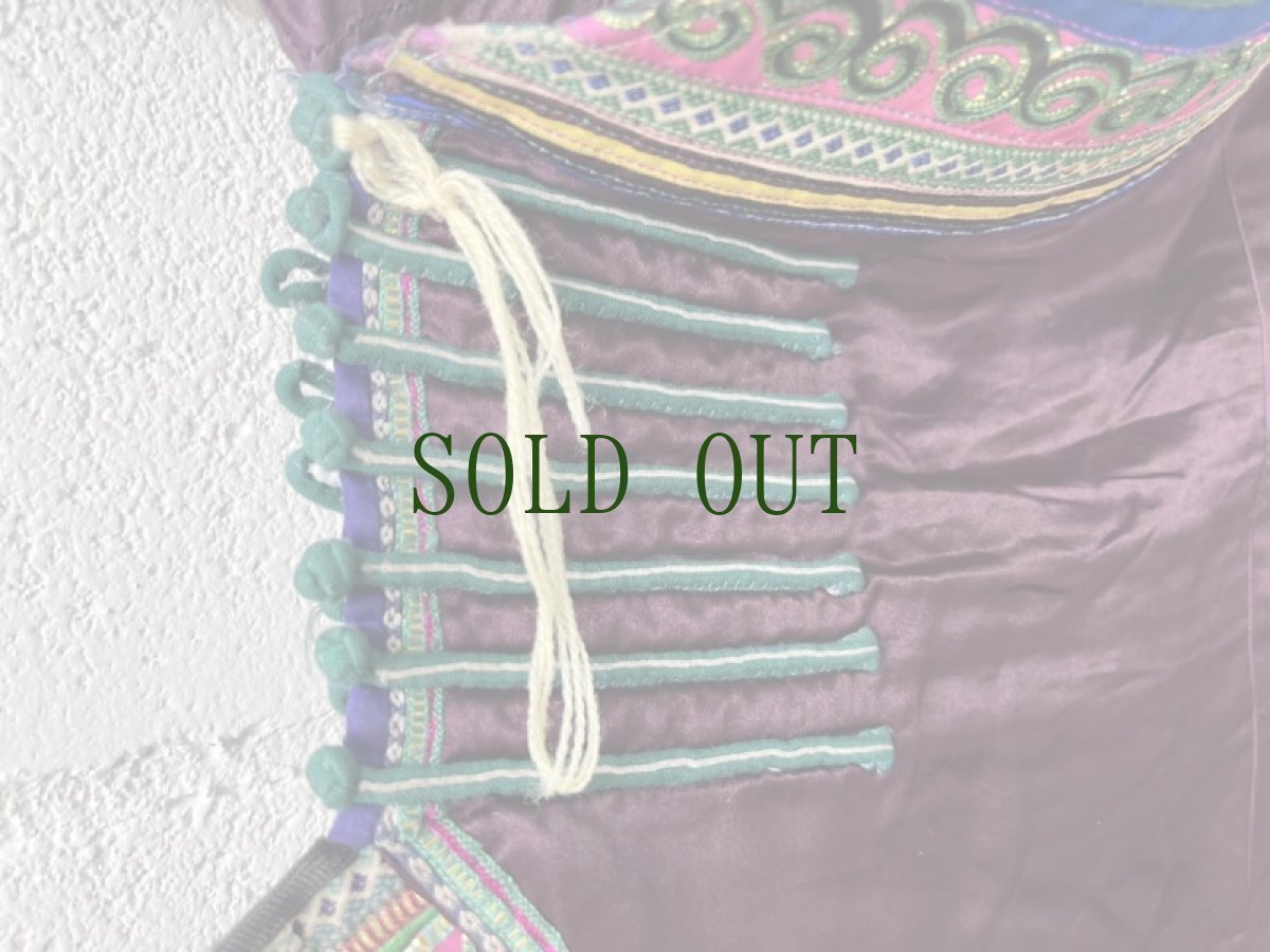 画像20: 雲南省文山　壮族(チワン)草木染（絹製）シルクジャケット　民族衣装（コレクション）　 (20)