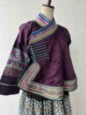 画像2: 雲南省文山　壮族(チワン)草木染（絹製）シルクジャケット　民族衣装（コレクション）　 (2)
