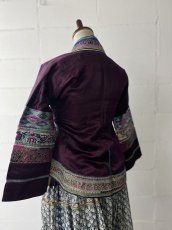 画像8: 雲南省文山　壮族(チワン)草木染（絹製）シルクジャケット　民族衣装（コレクション）　 (8)