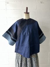 画像3: 六盘水布依族（プイ族・Liu pang shui Bou yei ）　藍染め・織り　木綿・絹・麻　上衣（希少・ビンテージ） (3)