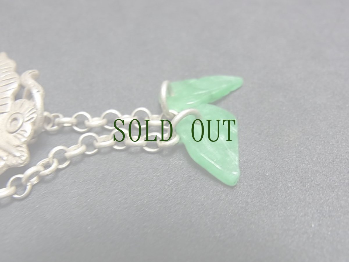 画像4: 貴州省苗族（ミャオ族）の髪留め（かんざし、发夹）（苗銀）翠色石付 (4)