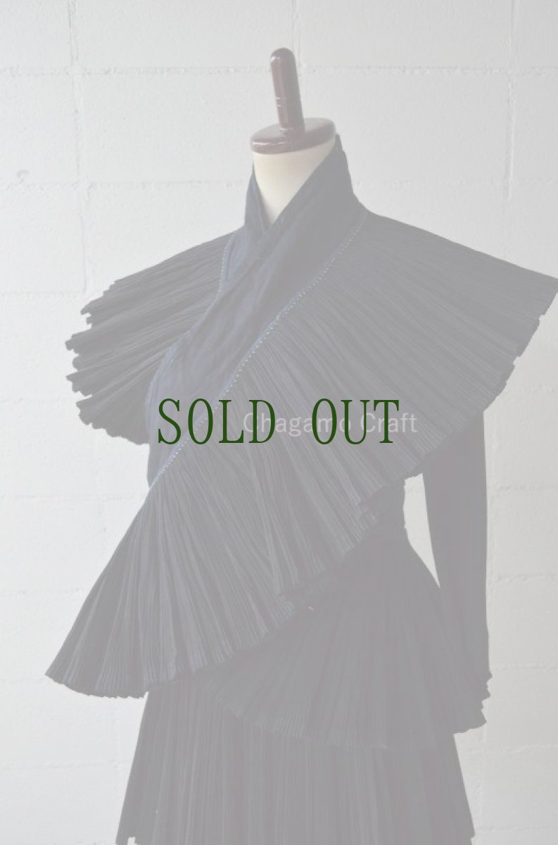 画像3: 雷山苗族（lei shan ミャオ族）　藍染プリーツ巻きショートスカート（チュチュ）ビンテージ (3)