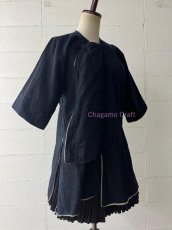 画像2: 貴州省侗族( Dong tribe /トン族)　頭紋布（ドビー織）木綿・藍染め上衣　（ビンテージ）　 (2)