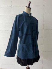 画像2: 本藍染　マオカラー・カンフージャケット　貴州省ミャオ族　手紬手織りビンテージ木綿　 (2)