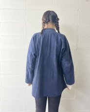 画像11: 本藍染　マオカラー・カンフージャケット　貴州省ミャオ族　手紬手織りビンテージ木綿　 (11)
