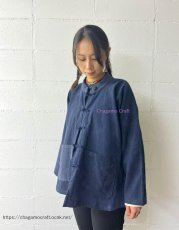 画像2: 本藍染　マオカラー・カンフージャケット　貴州省ミャオ族　手紬手織りビンテージ木綿　 (2)