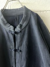 画像6: 本藍染　マオカラー・カンフージャケット　貴州省ミャオ族　手紬手織りビンテージ木綿　 (6)