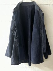 画像8: 本藍染　マオカラー・カンフージャケット　貴州省ミャオ族　手紬手織りビンテージ木綿　 (8)