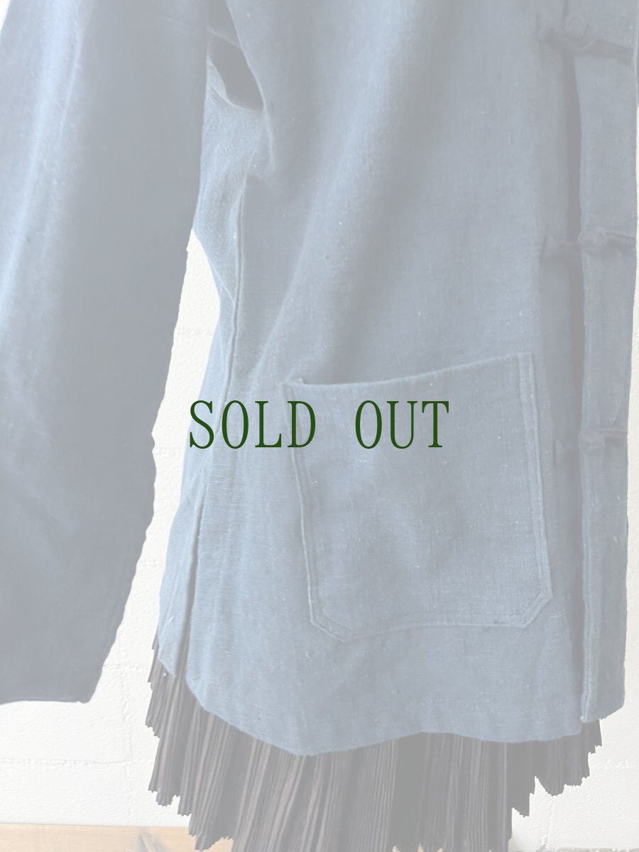 画像8: 本藍染　マオカラー・カンフージャケット　貴州省ミャオ族　手紬手織りビンテージ木綿　 (8)